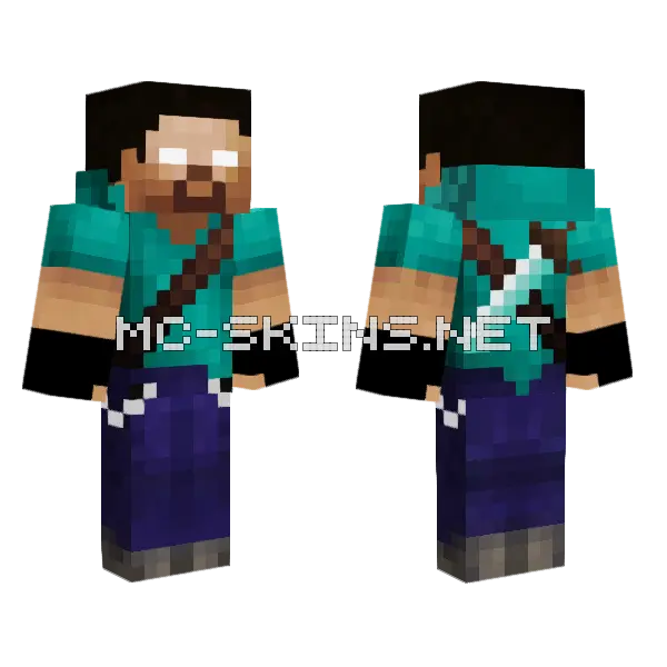 Herobrine Pro Minecraft skin, front and back