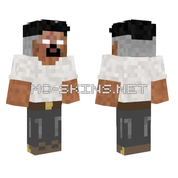 Herobrine Retired Minecraft skin, front and back