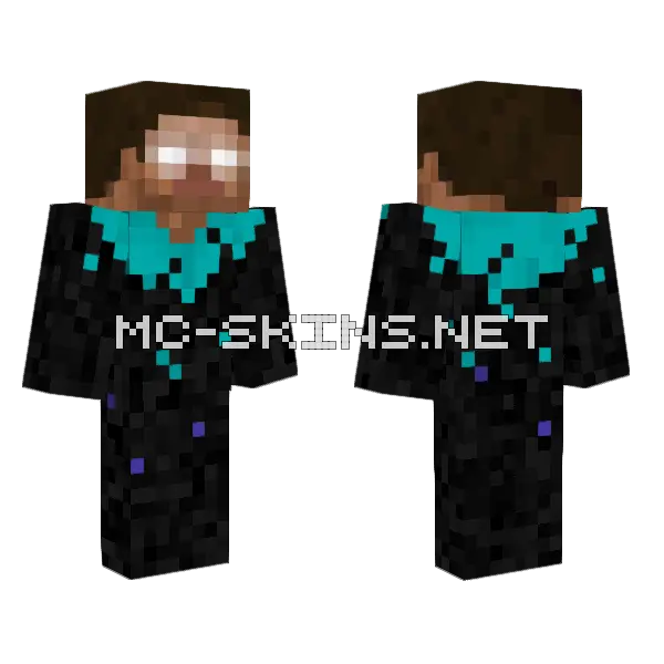Herobrine Stage 3 Minecraft skin, front and back