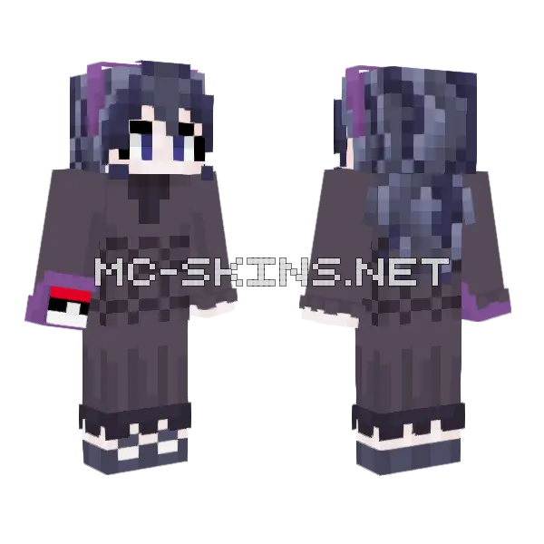 Hex Maniac Gen VI Pokemon Trainer Minecraft skin, front and back