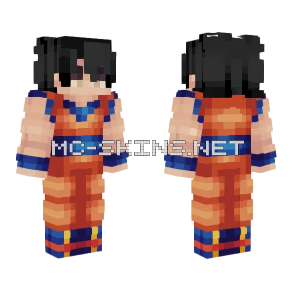Hey Its Me Goku Minecraft skin, front and back