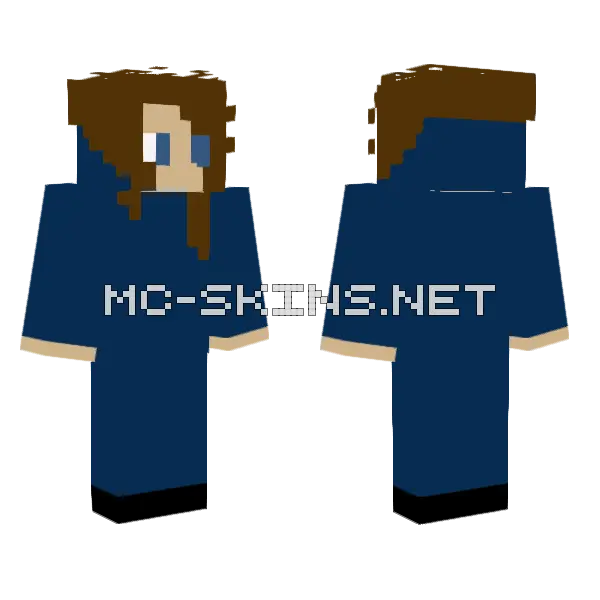 Hiding In The Blue V2 Minecraft skin, front and back