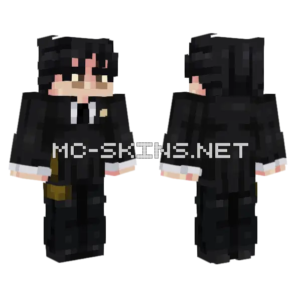 Higuruma Black Outfit Minecraft skin, front and back