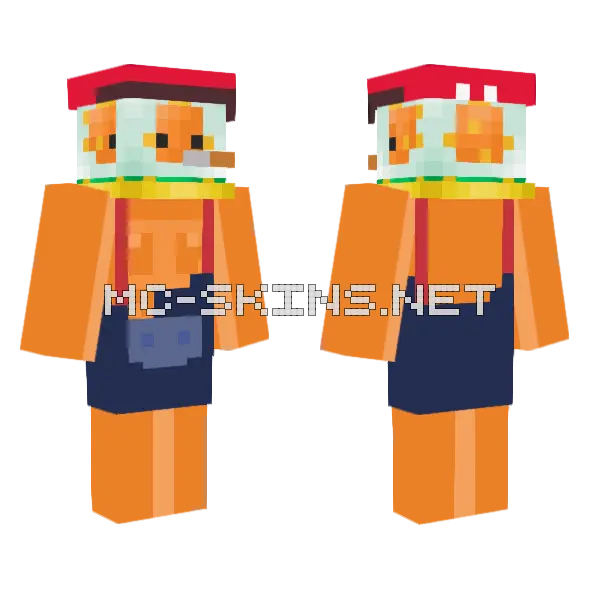 Hill Billy Fish Minecraft skin, front and back