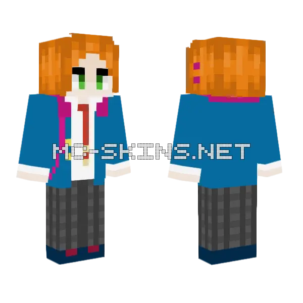 Hinata Aoi Minecraft skin, front and back