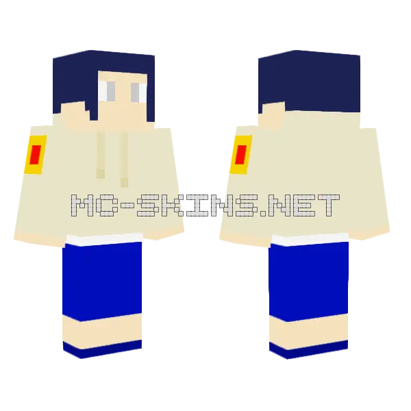 Hinata Blue Outfit Minecraft skin, front and back