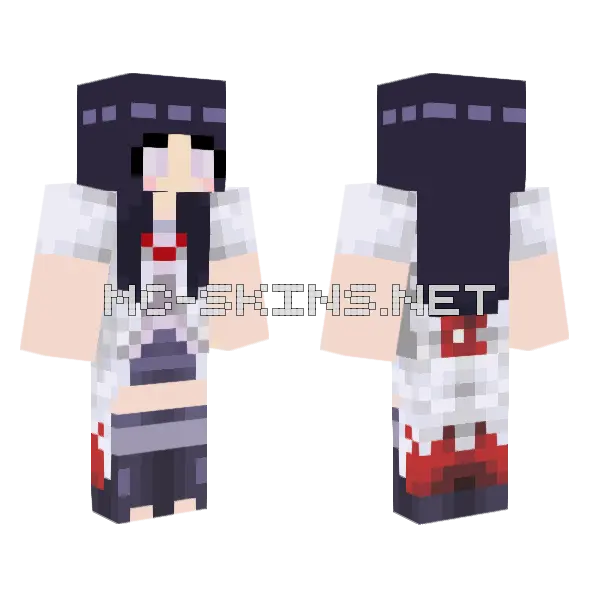 Hinata Hokage Minecraft skin, front and back