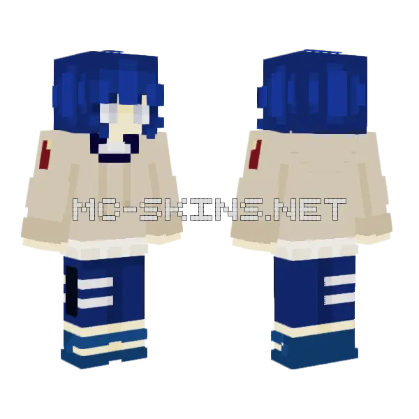 Hinata Hyuga Minecraft skin, front and back