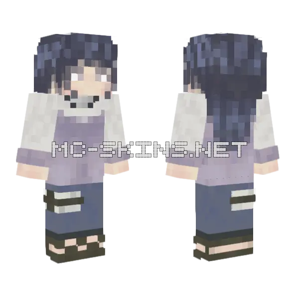 Hinata Hyuga Naruto Shippuden Minecraft skin, front and back