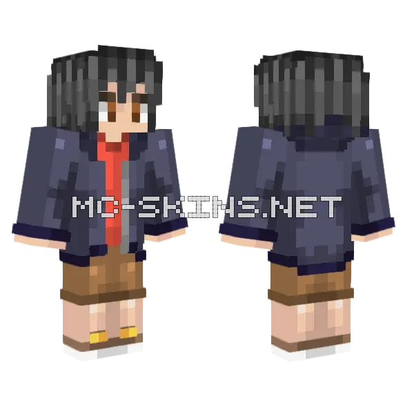 Hiro School Uniform Minecraft skin, front and back