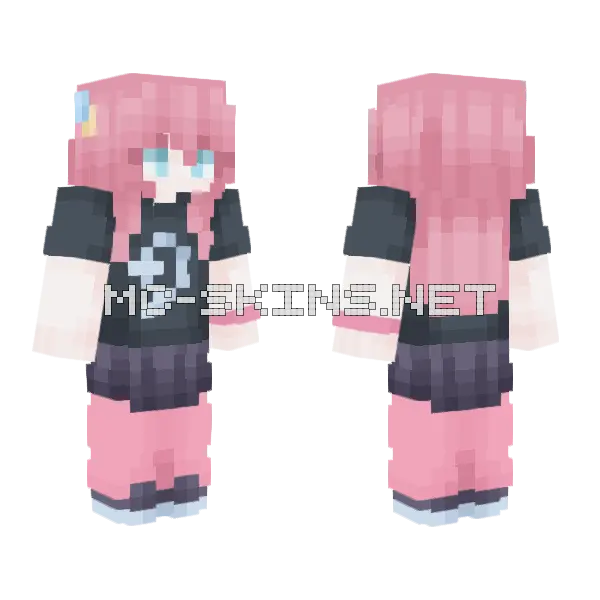 Hitori Gotoh Band Shirt Minecraft skin, front and back