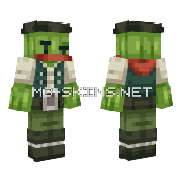 Hive Cacti Bandit Costume Minecraft skin, front and back