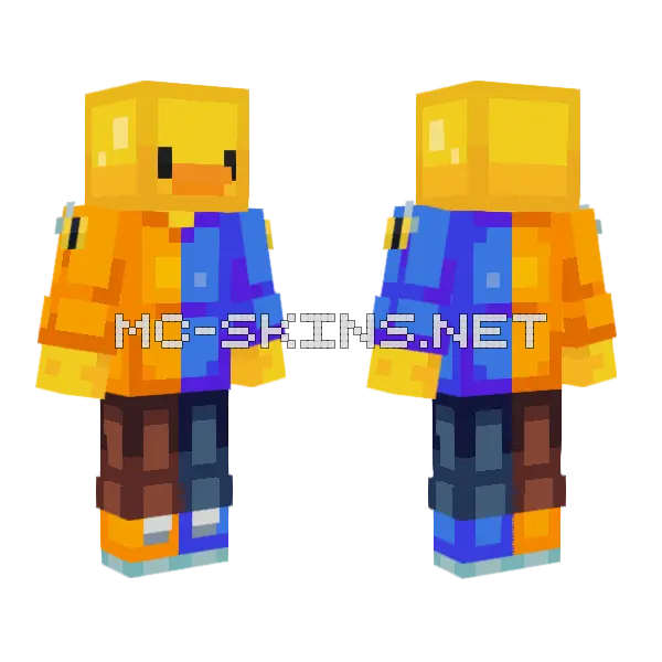 Hive Style Duck Hoodie Minecraft skin, front and back