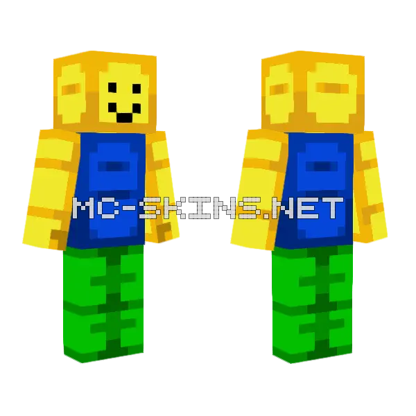 Hive Styled Roblox Noob Minecraft skin, front and back