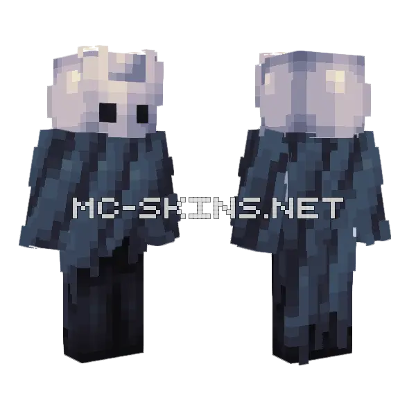 Hollow Knight No Weapon Minecraft skin, front and back