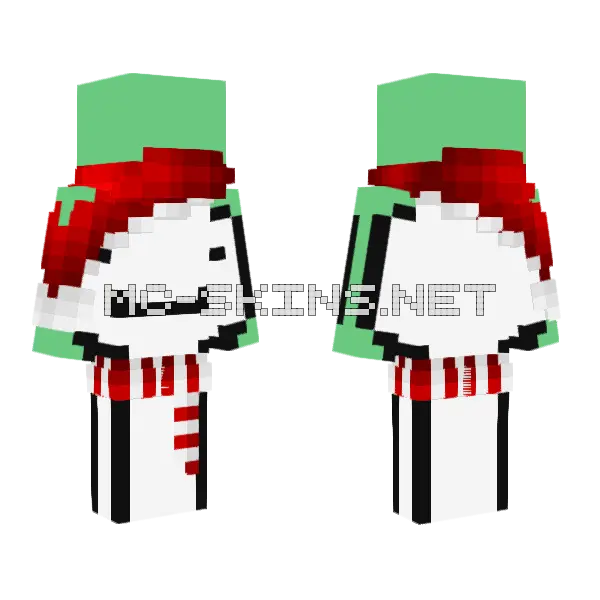 Holly Jolly Dream W Scarf Minecraft skin, front and back