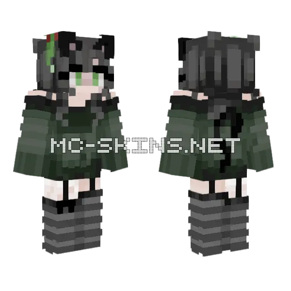 Hollyleaf Minecraft skin, front and back