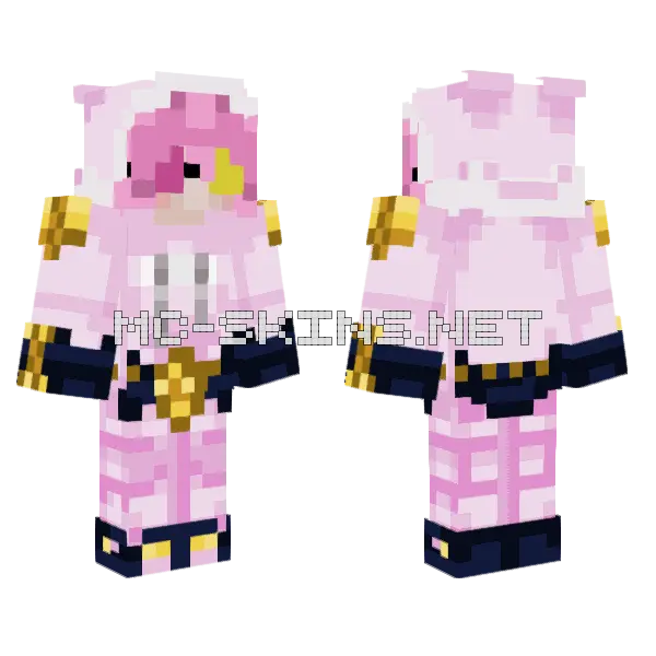 Holy Moly Pink Outfit Minecraft skin, front and back