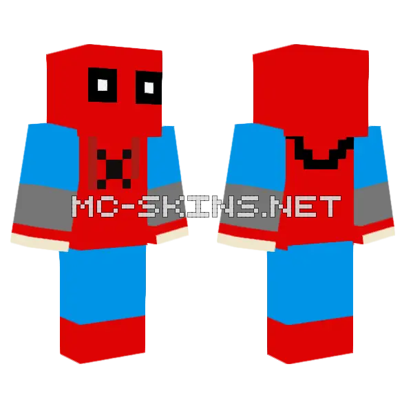 Homade Suit From Spider-Man Homecoming Minecraft skin, front and back