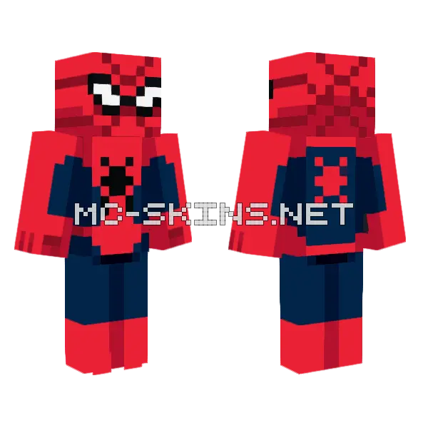 Homan Aranha Spiderman Minecraft skin, front and back