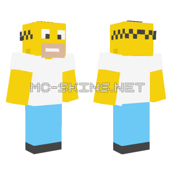 Homer Minecraft skin, front and back