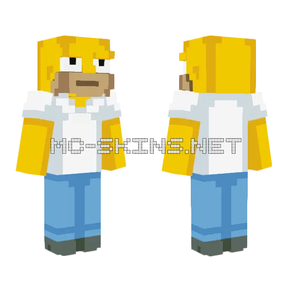 Homer Simpson Minecraft skin, front and back