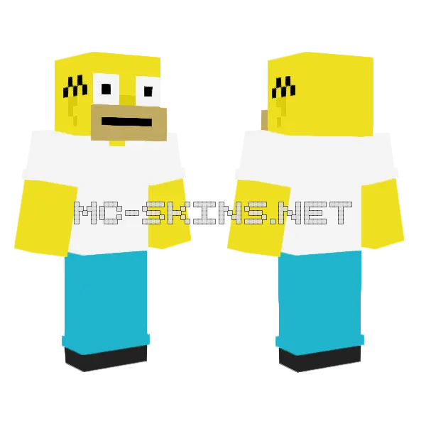 Homer Simpson Minecraft skin, front and back