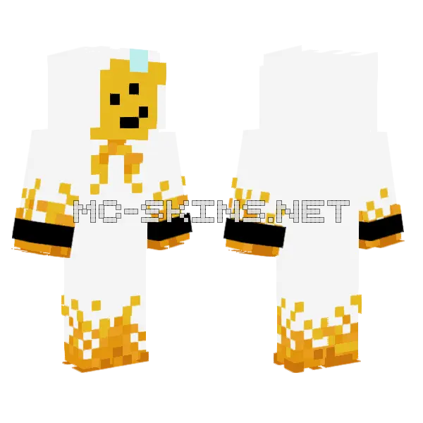 Honey Bee Golem Minecraft skin, front and back