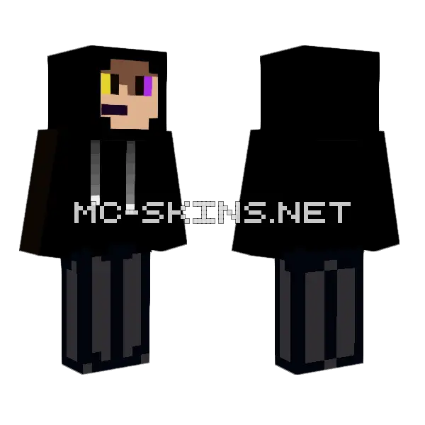 Hooded Insanity Base Minecraft skin, front and back