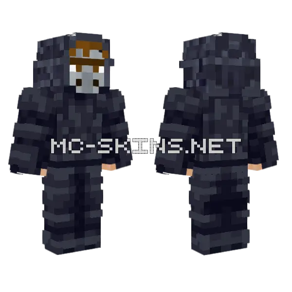 Hooded Person Villager Mask Minecraft skin, front and back