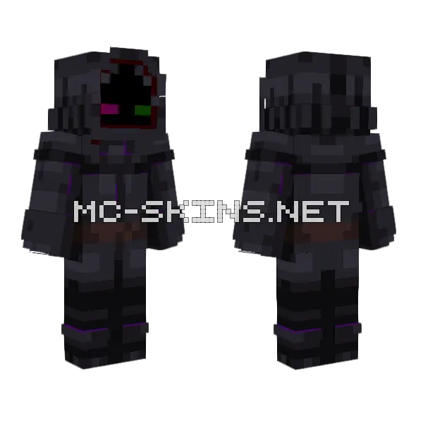 Hooded Shadowolf Minecraft skin, front and back