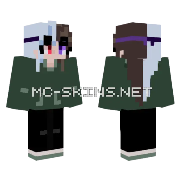 Hoodie Girl Minecraft skin, front and back