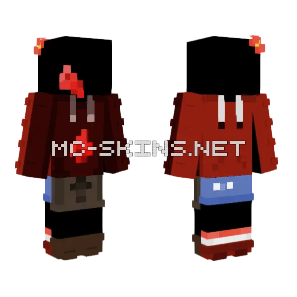 Hoodie Raffle Minecraft skin, front and back