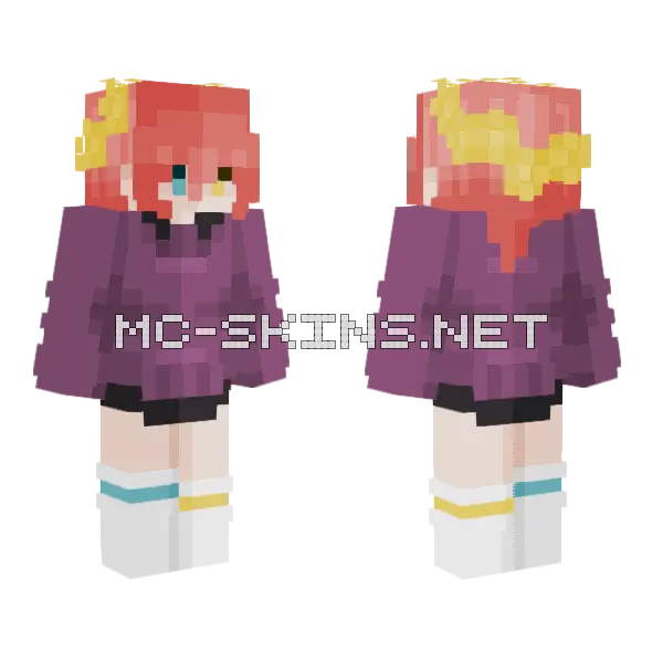 Hooman Chibi Minecraft skin, front and back
