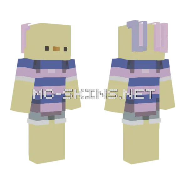 Hoppy Easter Minecraft skin, front and back