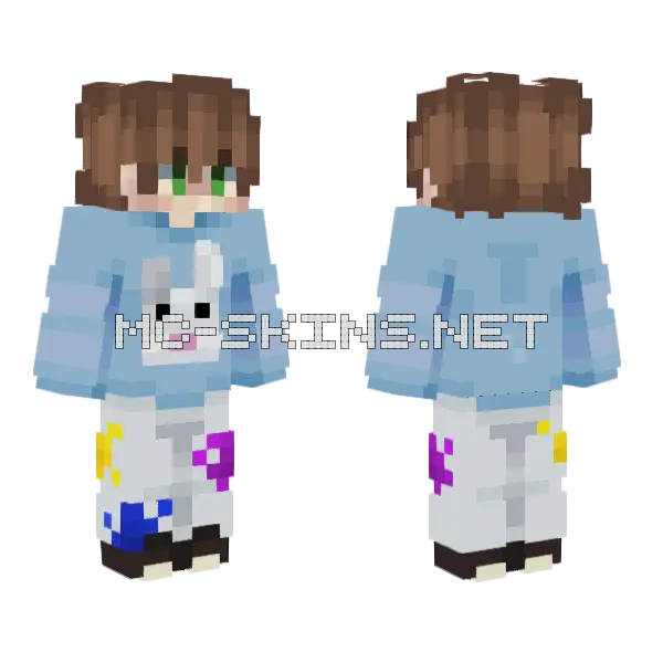 Hoppy Holiday Happy Easter Minecraft skin, front and back