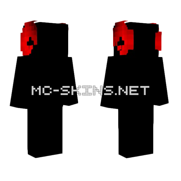 Horn Base Ruby Red Fade Ram Horns Minecraft skin, front and back