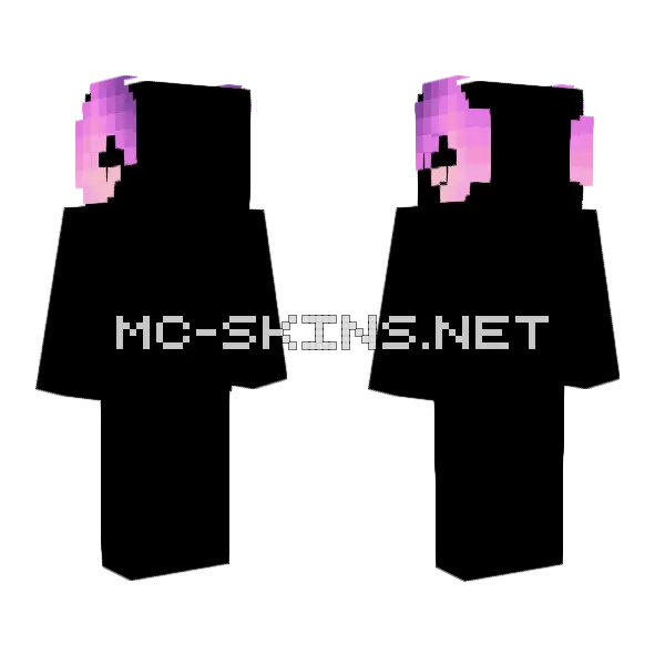 Horn Base Sakura Purple Pink Ram Horns Minecraft skin, front and back