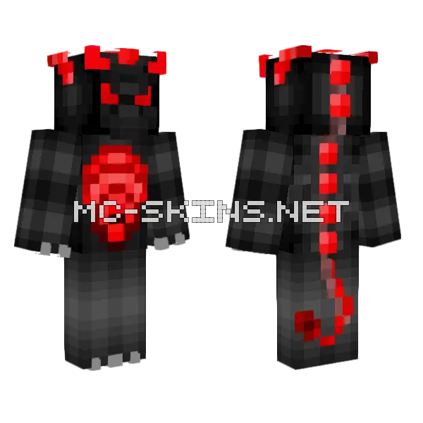 Horned Demon Dragon Minecraft skin, front and back