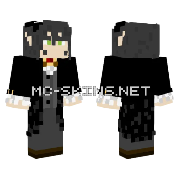 Horned Vampire Boyo Minecraft skin, front and back