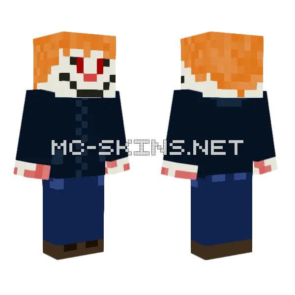 Horror Clown Skin Minecraft skin, front and back