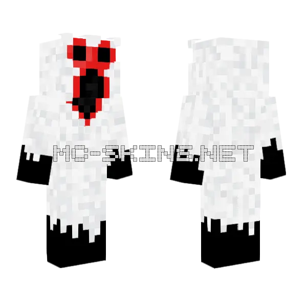 Horror Ghost Minecraft skin, front and back