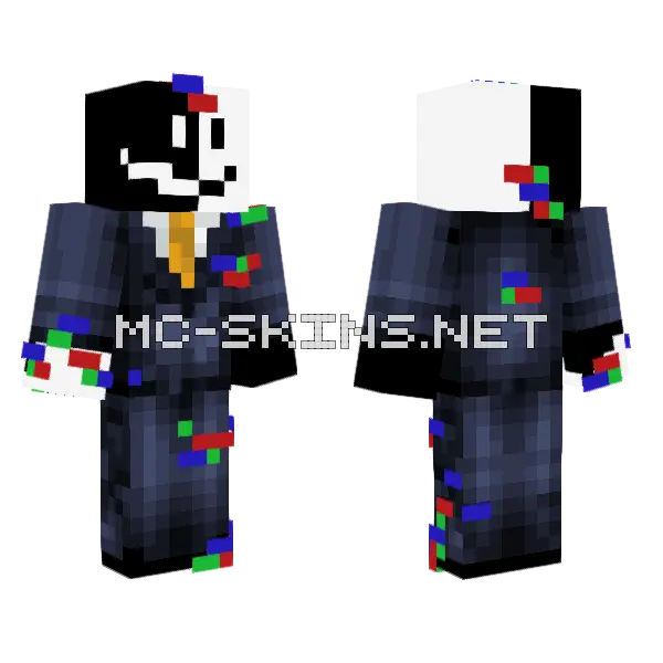 Horrorglitch Minecraft skin, front and back