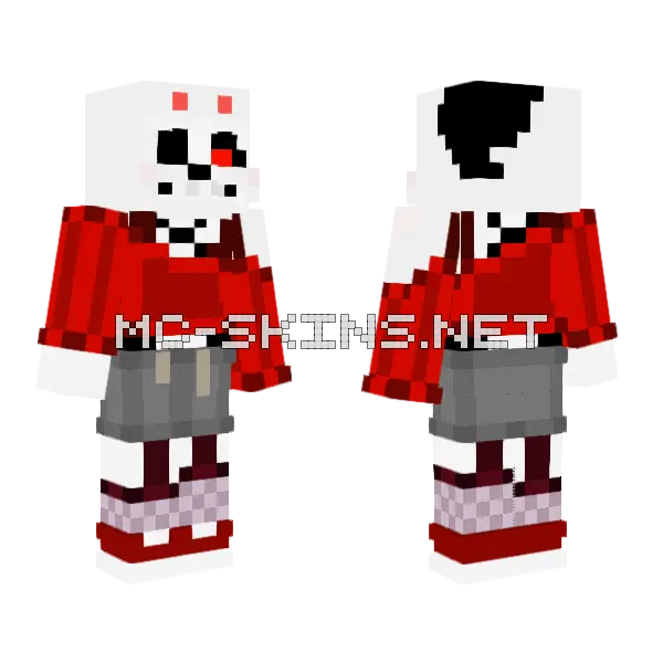 Horrorlust Sans Minecraft skin, front and back