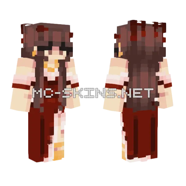 Hot Cocoa Girl Minecraft skin, front and back