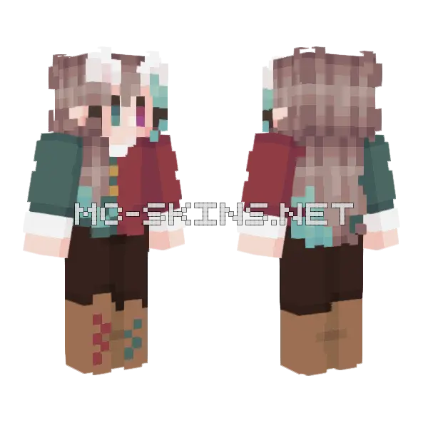 Hot Cocoa OC Minecraft skin, front and back