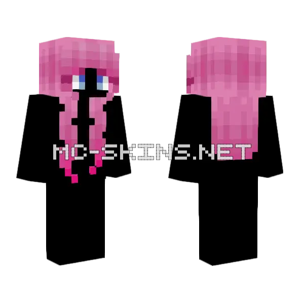Hot Rod Pink Fade Minecraft skin, front and back