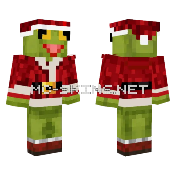 How Kermit Stole Christmas Minecraft skin, front and back