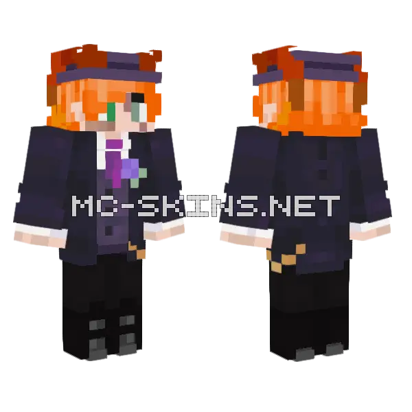 Howdy Purple Suit Minecraft skin, front and back