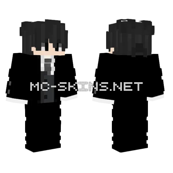 Hrgroup Black Suit Minecraft skin, front and back